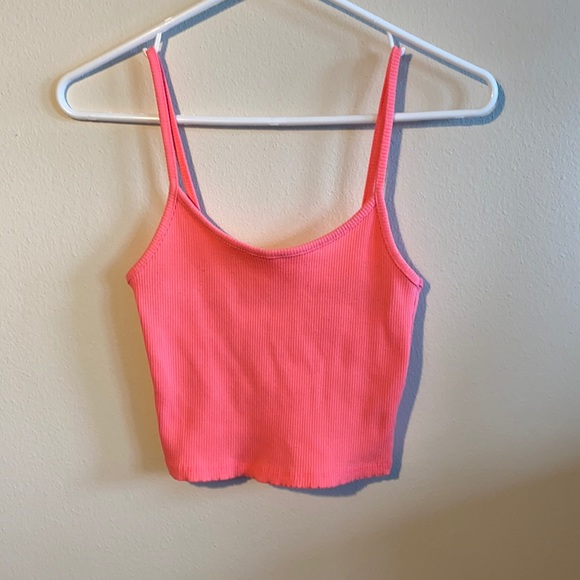 American Eagle Outfitters Tops - American Eagle Neon Pink Crop Tank